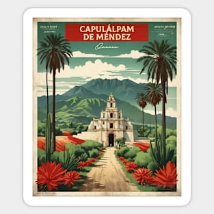 Capulalpam de Mendez Oaxaca Mexico Tourism Travel Vintage Sticker